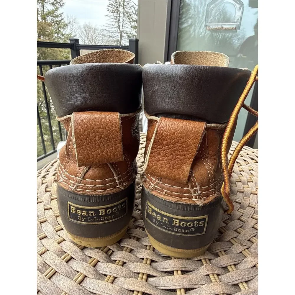 Bean Boots LL Bean Waterproof Duck Boots Womens Size 8 Made in USA Brown DM